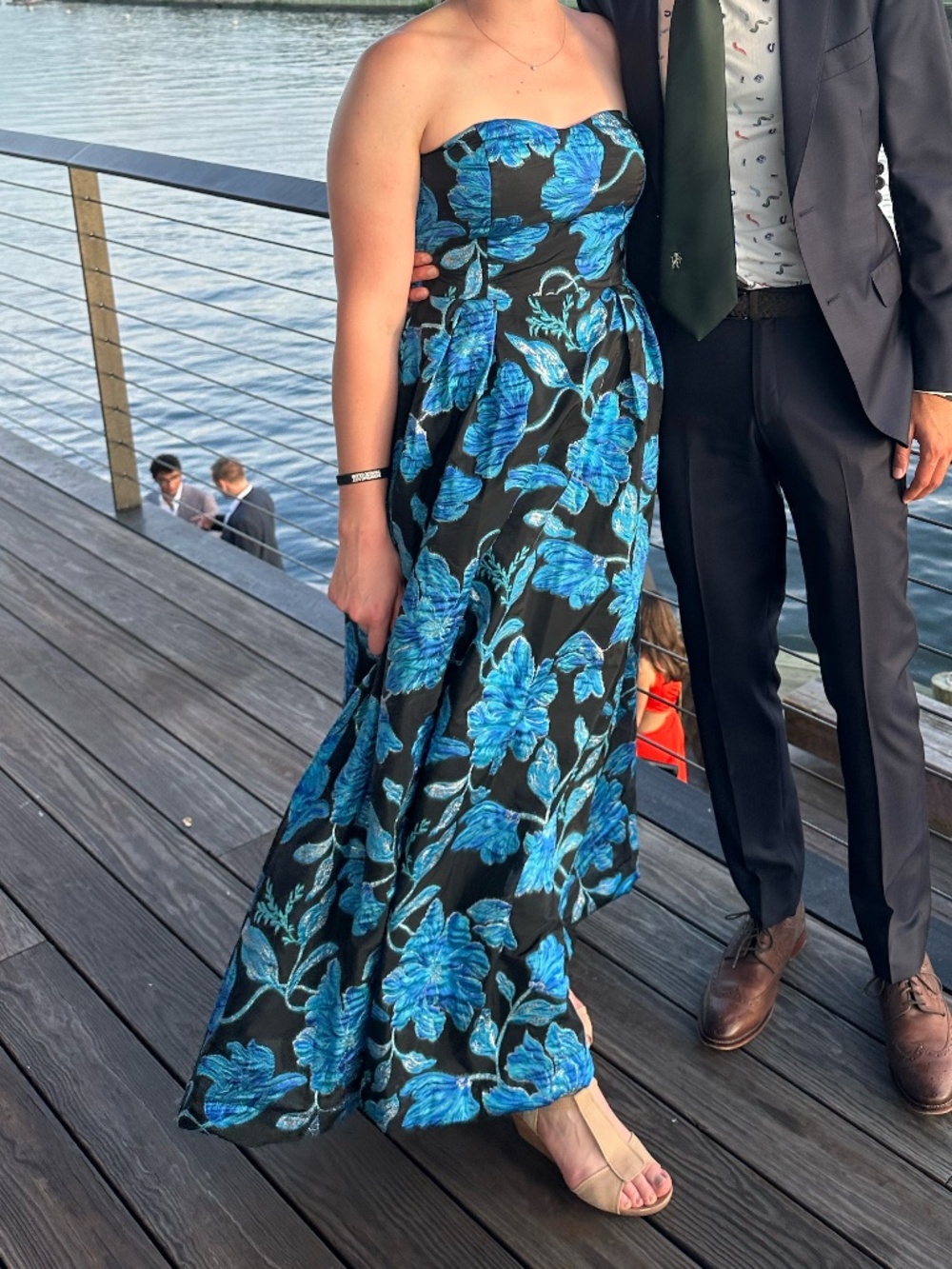 Strapless floral spring dress perfect for a prom or cocktail event - Picture 6 of 6